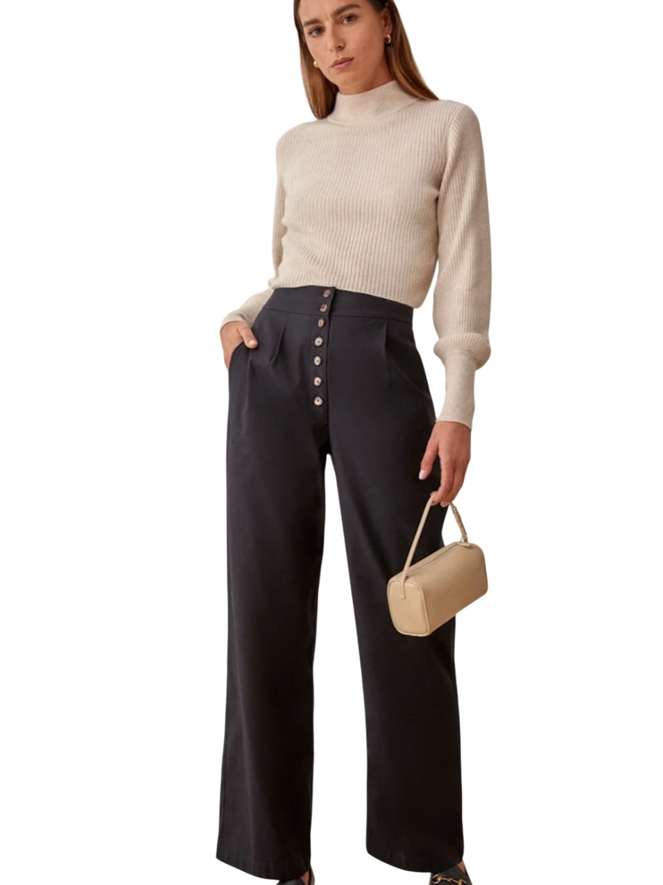 Reformation Roz High Rise Black Pant